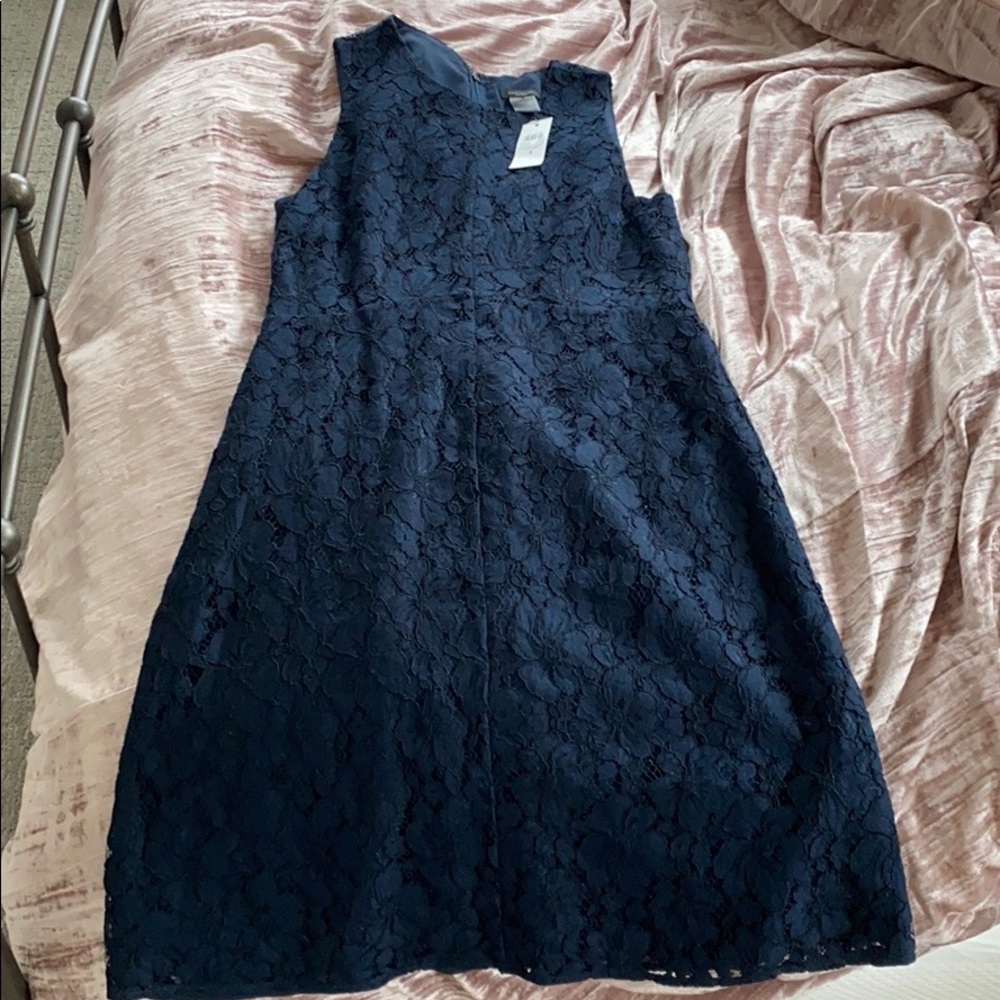 Ann Taylor Factory navy lace dress size 4